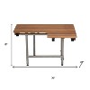 HomeRoots 30" Brown Wall Mount Teak Rectangular Shower Bench With Legs - 3 of 4