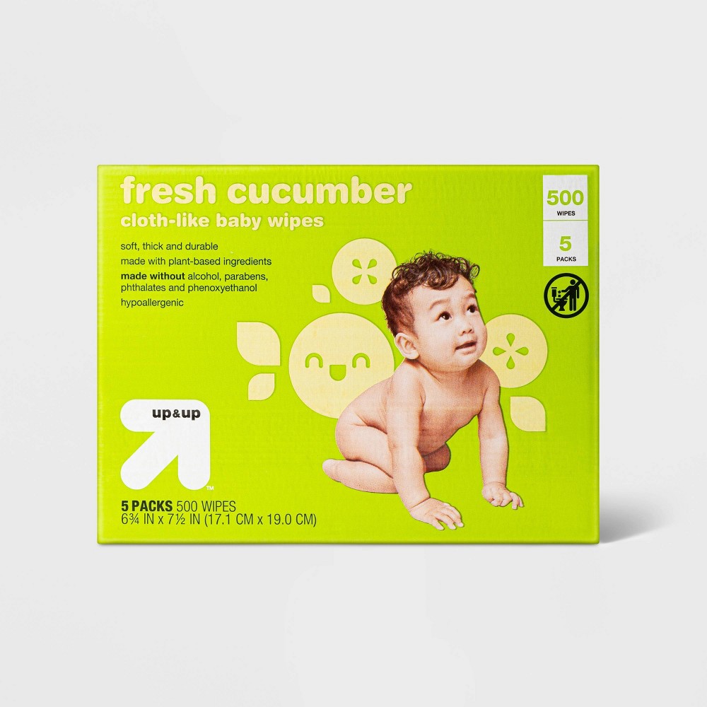 Best by 11/24/2024 )) Fresh Cucumber Baby Wipes - 5pk/500ct Total - up & up™