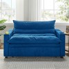APRILSOUL 47in Multi-Functional Loveseat with Adjustable Backrest, 3-in-1 Convertible Sofa Bed, Velvet, Perfect for Living Room - 3 of 4