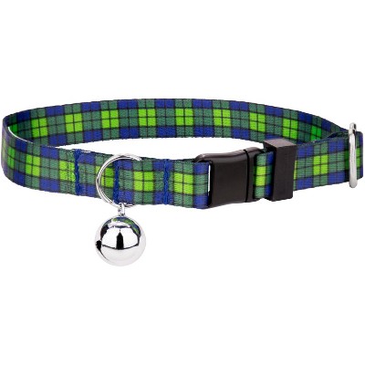 Country Brook Petz® Blue and Green Plaid Cat Collar