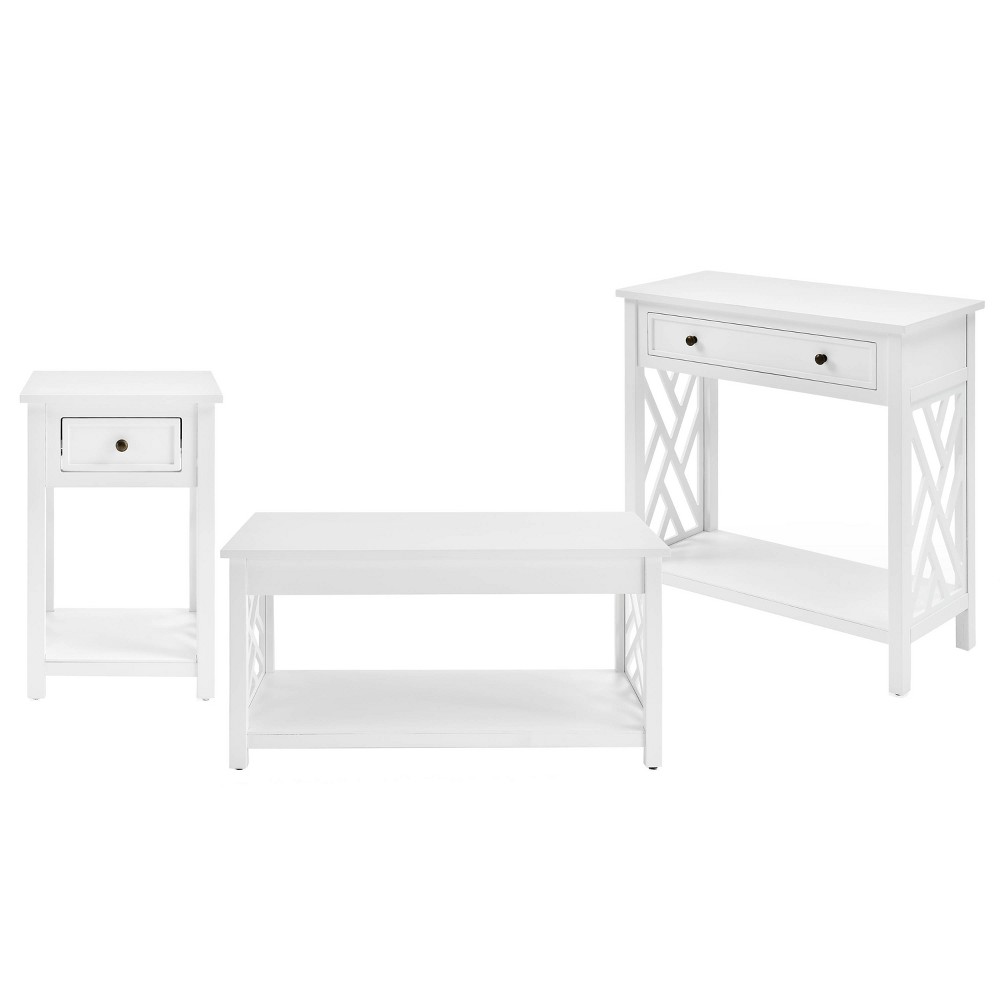 Photos - Storage Combination 36" Middlebury Coffee Table, End Table and Console Table White - Alaterre