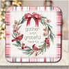 Courtside Market Gather Plaid Cardinal Wreath 6.5x6.5 Artboard Lid & 20oz Candle Set - 3 of 4