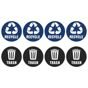 Unique Bargains Self-Adhesive Vinyl Recycle Sticker Trash Can Bin Labels 5 Inch 8 Pcs - 1 of 4