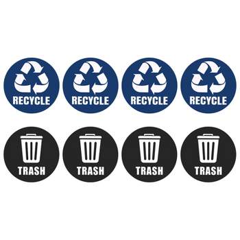 Unique Bargains Self-Adhesive Vinyl Recycle Sticker Trash Can Bin Labels 5 Inch 8 Pcs