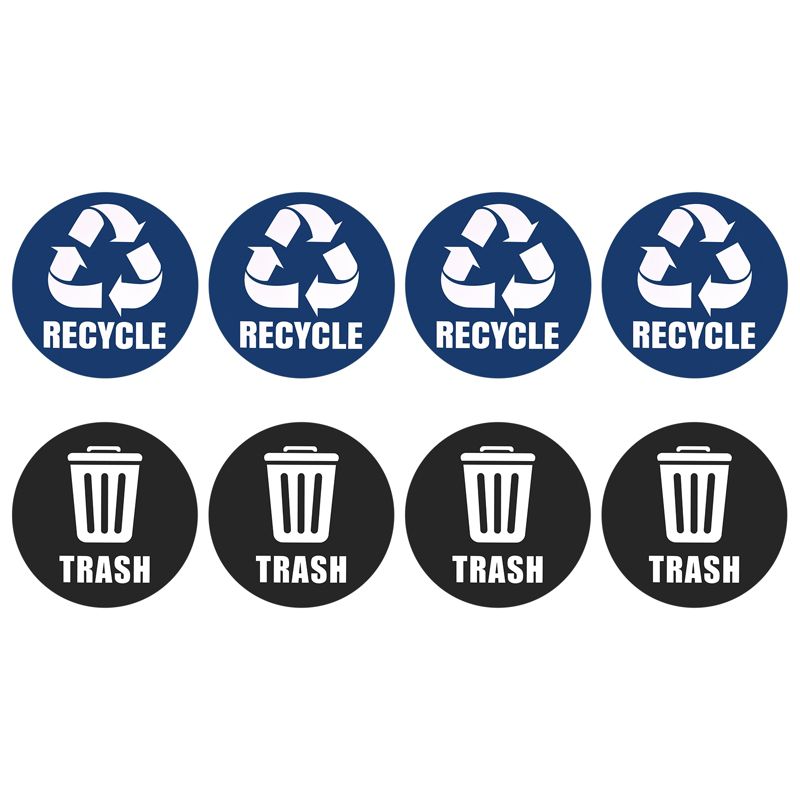 Unique Bargains Self-Adhesive Vinyl Recycle Sticker Trash Can Bin Labels 5 Inch 8 Pcs, 1 of 7
