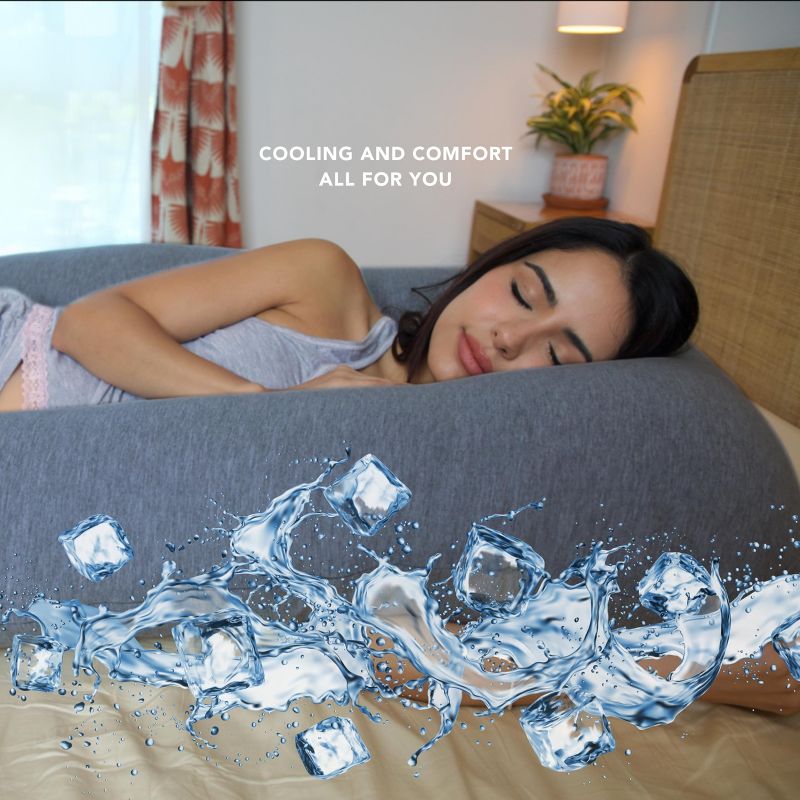 PharMeDoc Pregnancy Pillow, U-Shape Full Body Maternity Pillow, Cooling Cover, 4 of 9