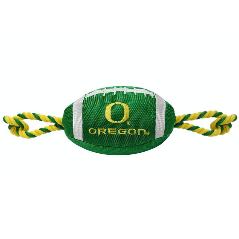NCAA Oregon Ducks Nylon Football Dog Toy, 1 of 5