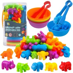 Counting and Sorting Toy Set with Bowls, Animal-Themed STEM Montessori Game for Preschoolers - 1 of 4