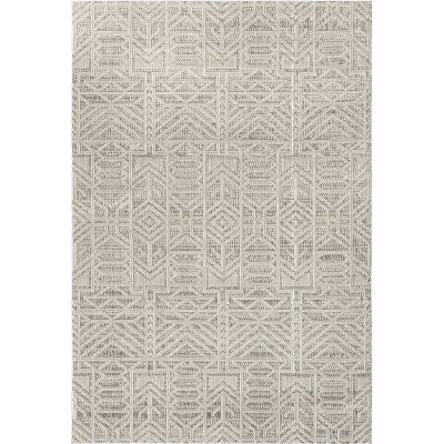 Nuloom Elaina Abstract Indoor/Outdoor Patio Area Rug 4' x 6' in Light Gray