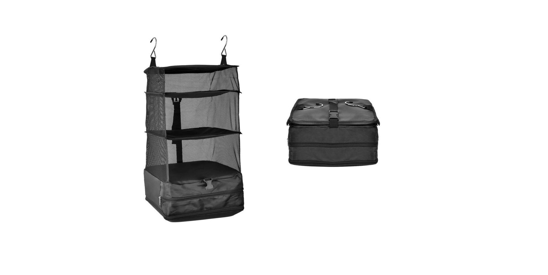4-Tier Travel Hanging Organizer, Compression Packing Cubes, Luggage Bag Suitcase Shelves