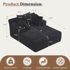 Efomao 66inx48in Chaise Longue Chair Indoor Modern Upholstered Corduroy Deep Seat Sofa Bed with Armrests No Assembly Required Black - 2 of 4