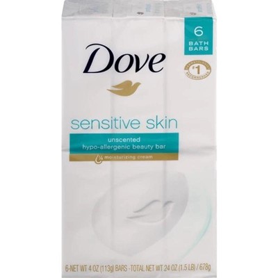 Dove Sensitive Skin Beauty Bar, 6x106g Beauty Bars 