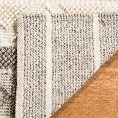 Ivory and Gray Hand-Tufted Wool Geometric Area Rug