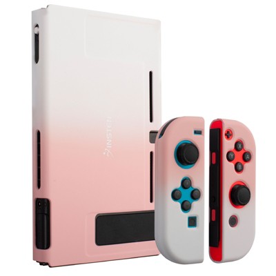 Insten for Nintendo Switch Dockable Protective Hard Case Cover Compatible with Nintendo Switch Console and Joycon, Pink White Gradient