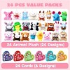 Joyfy 24 Pcs Valentines Day Animal Plush Toy Party Favors Filled with Heart Boxes for Kids, KeyChain Plush Toy for Valentine's Classroom Exchange Gift - image 2 of 4