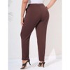 Coolmee Womens Plus Size Stretchy Work Pants Elastic Waist Business Casual Pants with Pockets Tapered Pants - 4 of 4