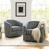 Set of 2 Liria Wooden Upholstered Barrel Chair for Livingroom with Metal Swivel Base | ARTFUL LIVING DESIGN - 2 of 4