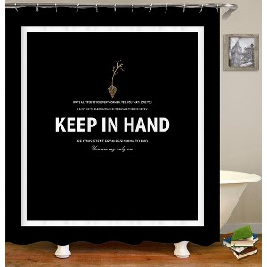 Black Keep In Hand Shower Curtains for Bathroom Waterproof Fabric Bath Curtain Durable Soft Stylish Bathroom Decor 72x72 Inch - 1 of 1
