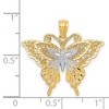 Black Bow Jewelry 14k Yellow Gold and White Rhodium Fancy Butterfly Pendant, 25mm - 4 of 4