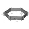 Vince39"x36"x6"Wooden Garden Bed, Hexagon Screwless Planter Box for Flowers, Herbs and Vegetables, Patio Outdoor Furniture - The Pop Home - 3 of 4