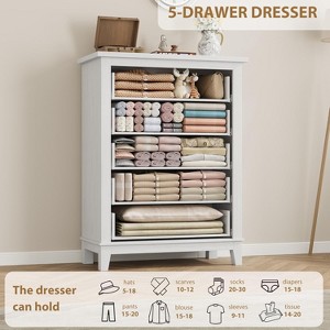 41.3" Tall Vertical Dresser - 5-Drawer Freestanding Storage Chest for Bedroom & Living Room - 1 of 4