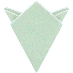 INSPIRE CHIC Men's Woolen blend Embroidered trim Solid Pocket Squares - 1 of 4