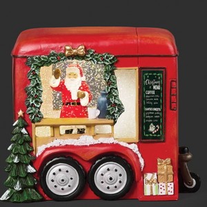 Roman 6.75" Lighted Swirl Trailer with Santa - 1 of 4