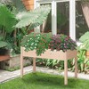Outsunny Raised Garden Bed, Elevated Wooden Planter Box DIY Paint with Holes for Vegetables, Herb and Flowers Backyard, Patio, Balcony Use - 2 of 4