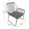 Set of 2 Gray PE Rattan Outdoor Club Chairs with Cushions and Steel Frame,Water-Resistant Patio Lounge Seating-Cuddlewood - 4 of 4
