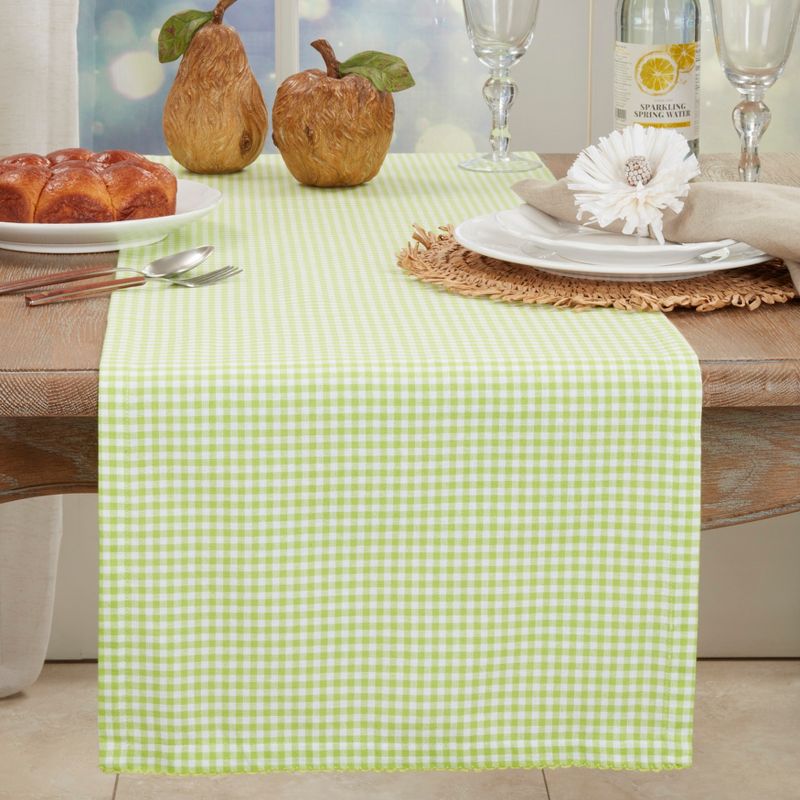 Saro Lifestyle Traditional Gingham Table Runner, 3 of 4