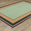 Captiv8e Designs Hilo Preppy Striped Border Green/Navy Indoor/Outdoor Rug - 2 of 4