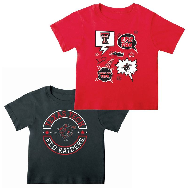 NCAA Texas Tech Red Raiders Toddler Boys&#39; 2pk T-Shirt, 1 of 4