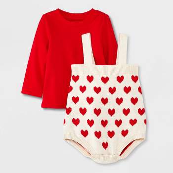 Baby Heart Sweater Top & Bottom Set - Cat & Jack™ Red