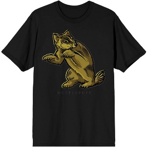 Harry Potter Hufflepuff Puff HD Ink Men's Black Tee - 1 of 3