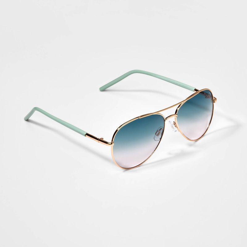 Girls&#39; Mint Aviator Sunglasses - art class&#8482; Gold, 2 of 3