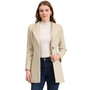 INSPIRE CHIC Women's Turn Down Collar Buttoned Business Casual Mid-Long Winter Coat - 1 of 4