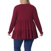 Agnes Orinda Women's Plus Size Babydoll V Neck Long Sleeve Winter Casual Button Half Placket Blouse - 4 of 4