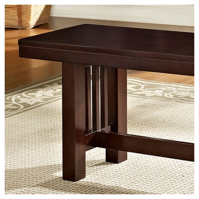 60" Cappuccino Wood Kitchen Dining Bench - Saracina Home, 4 of 9