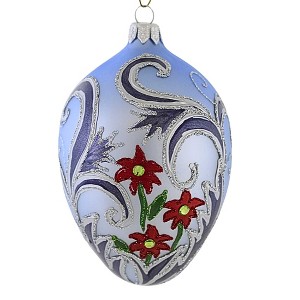 Miss Christmas 5.5 Inch Winter Blooms Faberge Egg Christmas Tree Ornament , Multi Seasonal Decor Heirloom Holiday Easter (1PC) - 1 of 4
