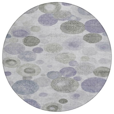 Lavender Gray And Silver Geometric Washable Indoor Outdoor Area Rug