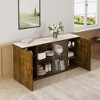 Wooden Side Cabinets, Sideboard Buffet Cabinet, with Tempered Glass Doors, Built in Shelves, Storage Cabinet for Dining Room, Living Room, Bedroom - 3 of 4