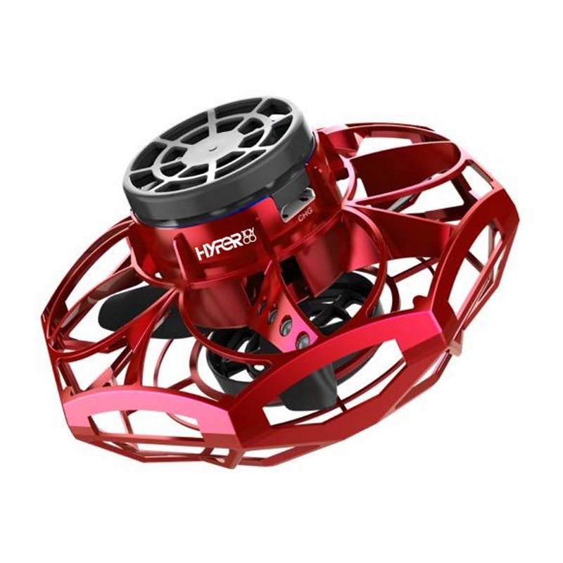 Hyper Cyberspin Motorized LED Flying Disc - Red, 1 of 10