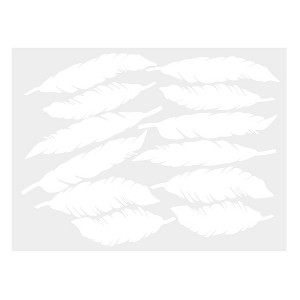 Unique Bargains Removable Feather Shape PVC Material Wall Stickers 5.31" x 1.46" 12 Pcs - 1 of 4