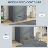 Resenkos Pet Feeder Station Storage Cabinet, Dog Food Storage Container with Dog Raised Bowls, Watering Supplies, Gray - 2 of 4
