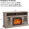 Fireplace Tv Stand for Tvs Up to 67" with 23" Insert Fireplace,Farmhouse 67" Fireplace Entertainment Center with Adjustable Color,Storage Cabinets - 3 of 4