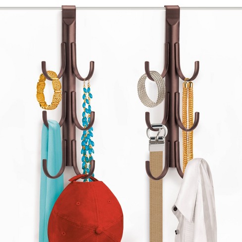Lynk Over Door Hook Rack Jewelry Organizer Vertical 6 Hook Rack