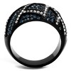 Slickblue Women’s Black Geometric Ring, IP Stainless Steel with Montana & Clear Pave Synthetic Crystals, Wide Band, 5–10 - 3 of 4