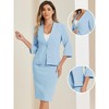 Allegra K Women's Office Work Collarless Blazer Pencil Skirt Business Suit Set 2 Pcs - 2 of 4