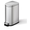 Acekool 2.6 Gallon Stainless Steel Bathroom Trash Can with Soft-Close Lid, Step-On Pedal, Inner Bucket & Rear Handle,Silver - 2 of 4