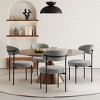 WestinTrends Alexandria Mid-Century Modern Upholstered Faux Shearling Round Dining Chairs - 2 of 4